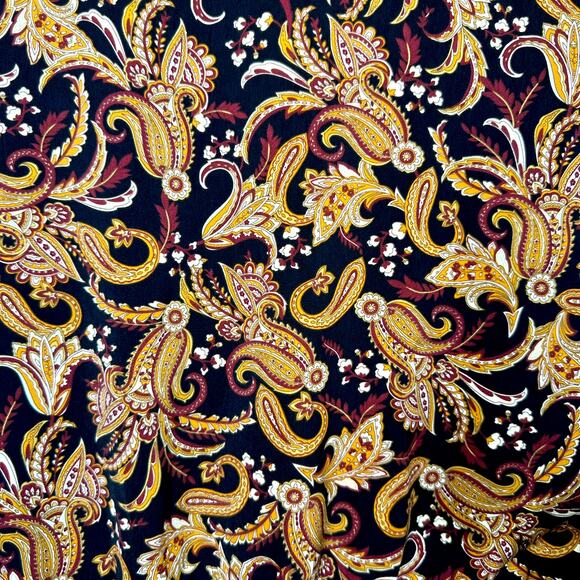 City Chic Women's Plus Size Aubree Print Shirt Size XL US 22 Black Gold Paisley - Picture 10 of 11